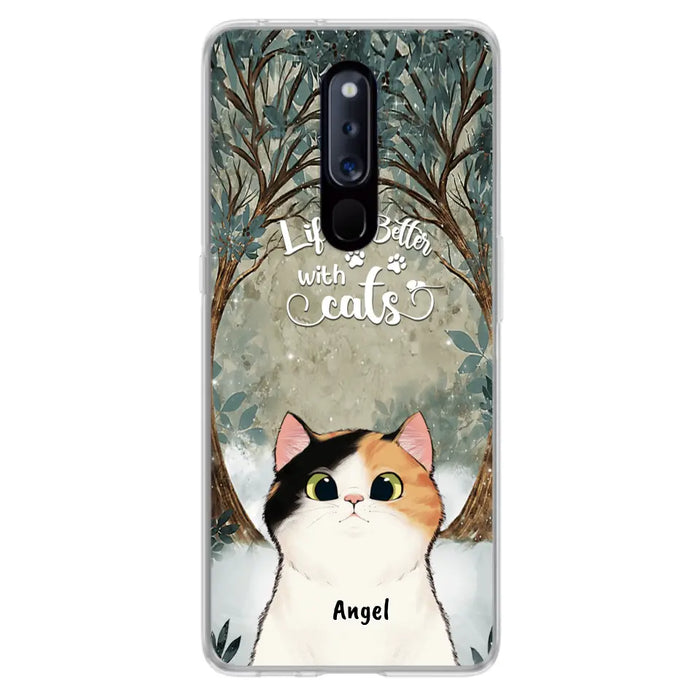 Custom Personalized Cat Phone Case - Upto 6 Cats - Best Gift For Cat Lover - Life Is Better With Cats - Phone Case For  Xiaomi, Oppo And Huawei