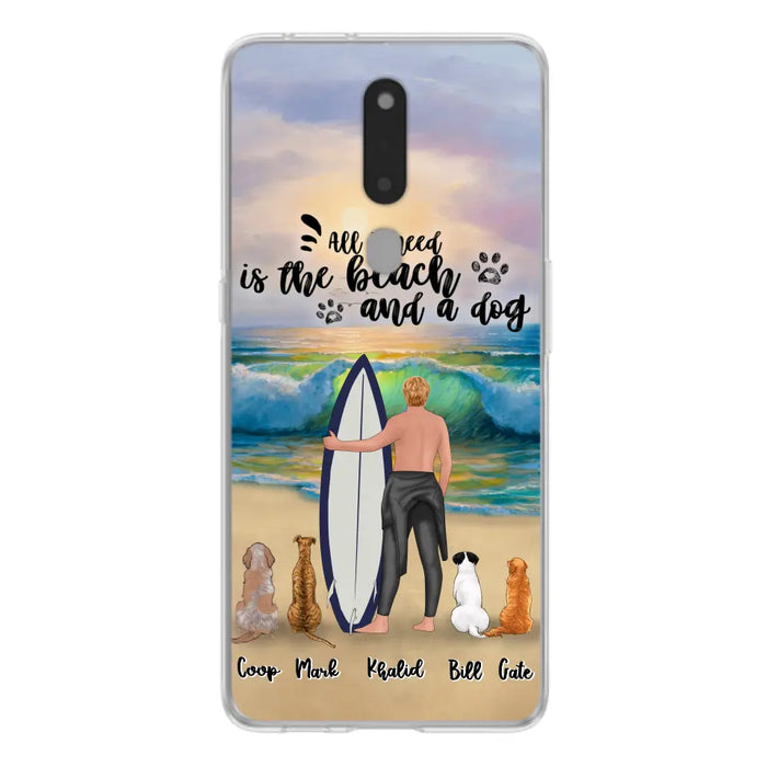 Custom Personalized Surfing Phone Case - Woman/Man With Upto 4 Pets  - Phone Case For Xiaomi, Huawei and Oppo - CCS180