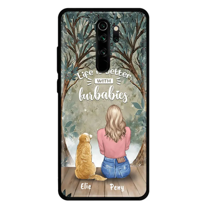 Custom Personalized Pet Mom Phone Case - Girl With Upto 5 Pets - Life Is Better With Furbabies -Phone Case For Xiaomi, Oppo And Huawei