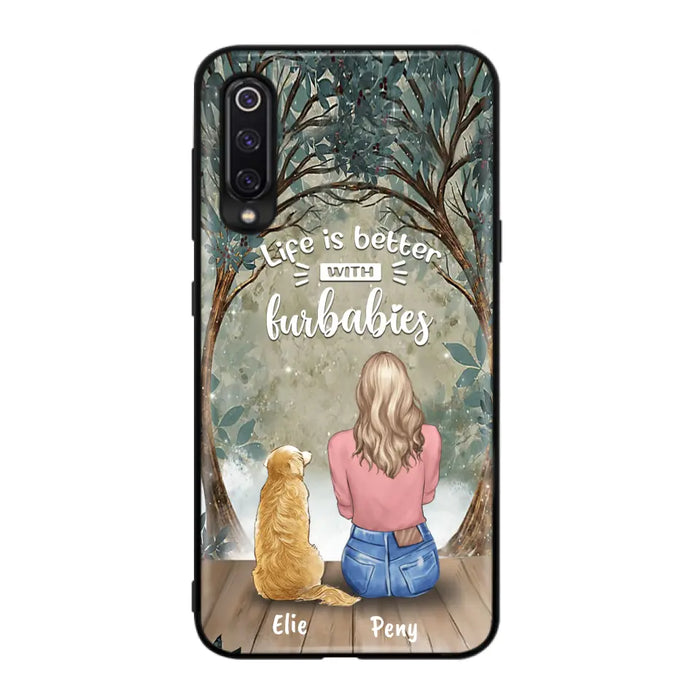 Custom Personalized Pet Mom Phone Case - Girl With Upto 5 Pets - Life Is Better With Furbabies -Phone Case For Xiaomi, Oppo And Huawei