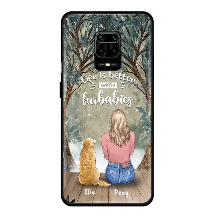 Custom Personalized Pet Mom Phone Case - Girl With Upto 5 Pets - Life Is Better With Furbabies -Phone Case For Xiaomi, Oppo And Huawei