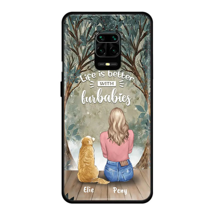 Custom Personalized Pet Mom Phone Case - Girl With Upto 5 Pets - Life Is Better With Furbabies -Phone Case For Xiaomi, Oppo And Huawei