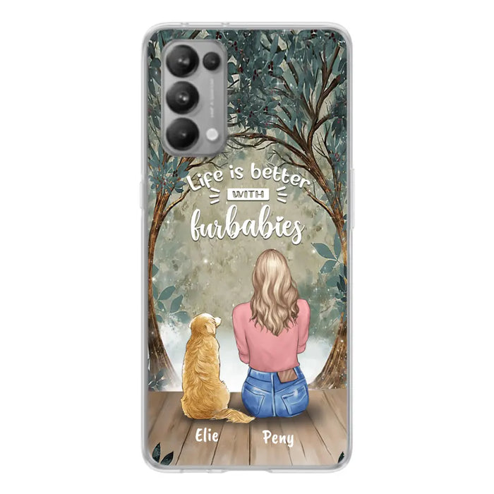 Custom Personalized Pet Mom Phone Case - Girl With Upto 5 Pets - Life Is Better With Furbabies -Phone Case For Xiaomi, Oppo And Huawei