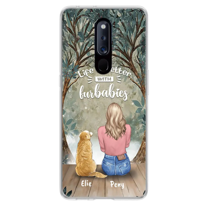 Custom Personalized Pet Mom Phone Case - Girl With Upto 5 Pets - Life Is Better With Furbabies -Phone Case For Xiaomi, Oppo And Huawei