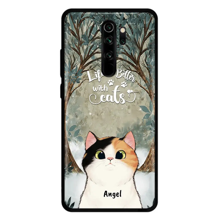 Custom Personalized Cat Phone Case - Upto 6 Cats - Best Gift For Cat Lover - Life Is Better With Cats - Phone Case For  Xiaomi, Oppo And Huawei