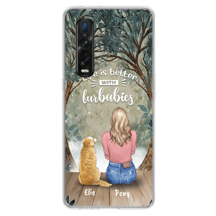 Custom Personalized Pet Mom Phone Case - Girl With Upto 5 Pets - Life Is Better With Furbabies -Phone Case For Xiaomi, Oppo And Huawei