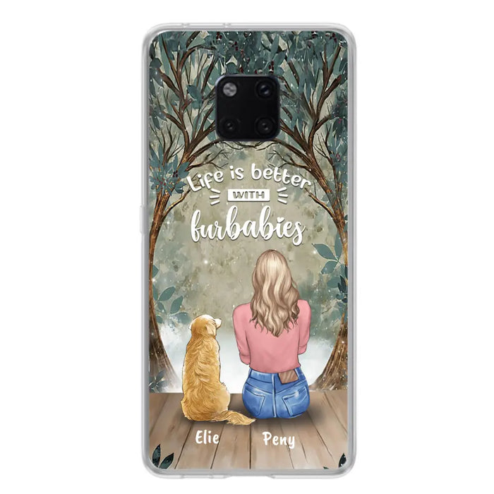 Custom Personalized Pet Mom Phone Case - Girl With Upto 5 Pets - Life Is Better With Furbabies -Phone Case For Xiaomi, Oppo And Huawei