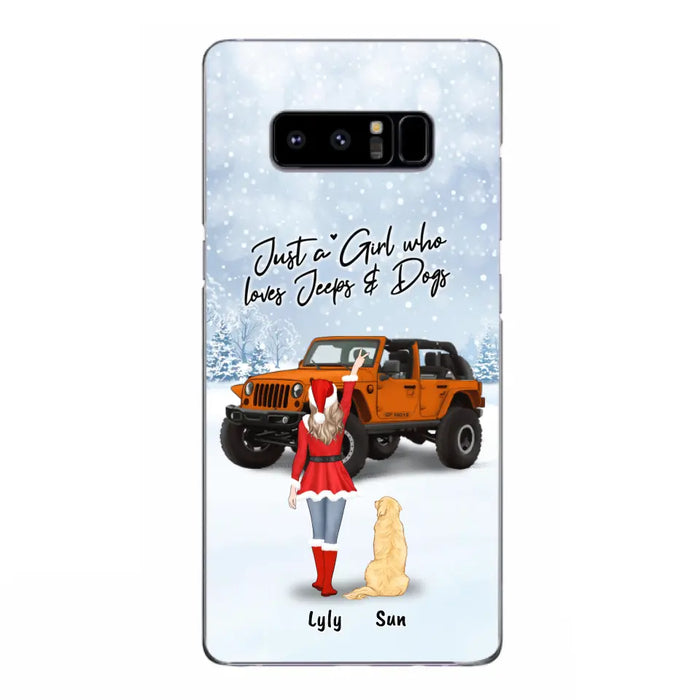 Custom Personalized Christmas Off-road Girl Phone Case - Girl With Upto 4 Pets - Christmas Gift For Dog/ Cat Lover - Just A Girl - Case For iPhone And Samsung