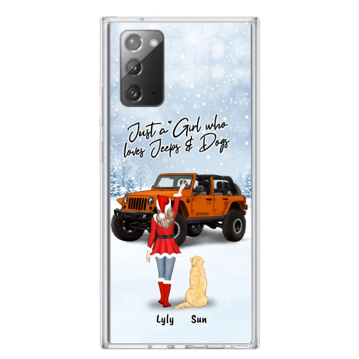 Custom Personalized Christmas Off-road Girl Phone Case - Girl With Upto 4 Pets - Christmas Gift For Dog/ Cat Lover - Just A Girl - Case For iPhone And Samsung