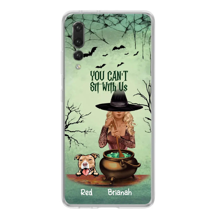 Custom Personalized Dog And Witch Phone Case - Upto 4 Dogs - You Can't Sit With Us - Phone Case For Xiaomi, Huawei and Oppo