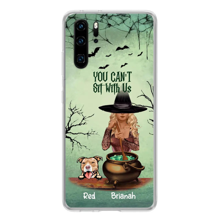 Custom Personalized Dog And Witch Phone Case - Upto 4 Dogs - You Can't Sit With Us - Phone Case For Xiaomi, Huawei and Oppo