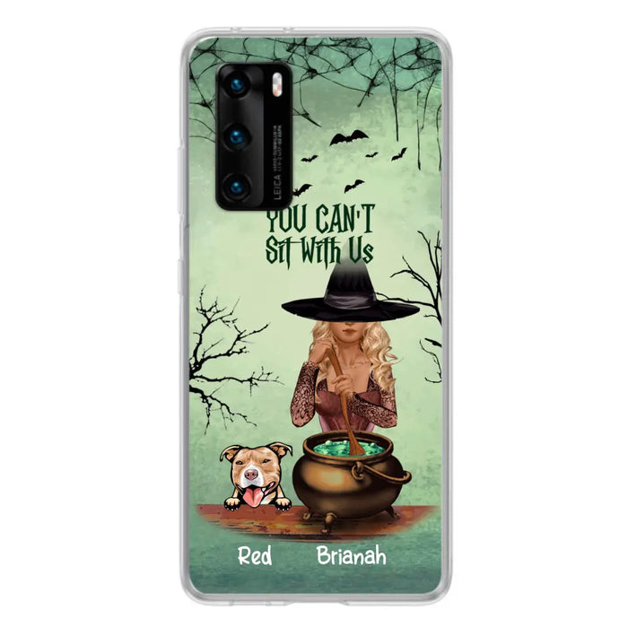 Custom Personalized Dog And Witch Phone Case - Upto 4 Dogs - You Can't Sit With Us - Phone Case For Xiaomi, Huawei and Oppo