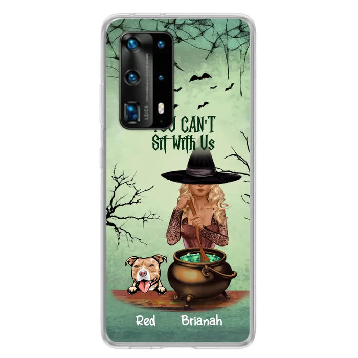 Custom Personalized Dog And Witch Phone Case - Upto 4 Dogs - You Can't Sit With Us - Phone Case For Xiaomi, Huawei and Oppo