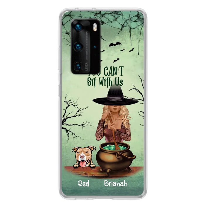 Custom Personalized Dog And Witch Phone Case - Upto 4 Dogs - You Can't Sit With Us - Phone Case For Xiaomi, Huawei and Oppo