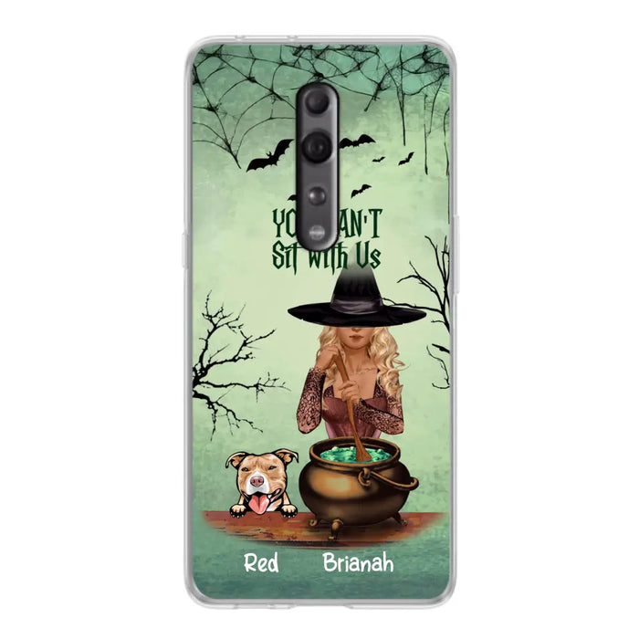 Custom Personalized Dog And Witch Phone Case - Upto 4 Dogs - You Can't Sit With Us - Phone Case For Xiaomi, Huawei and Oppo