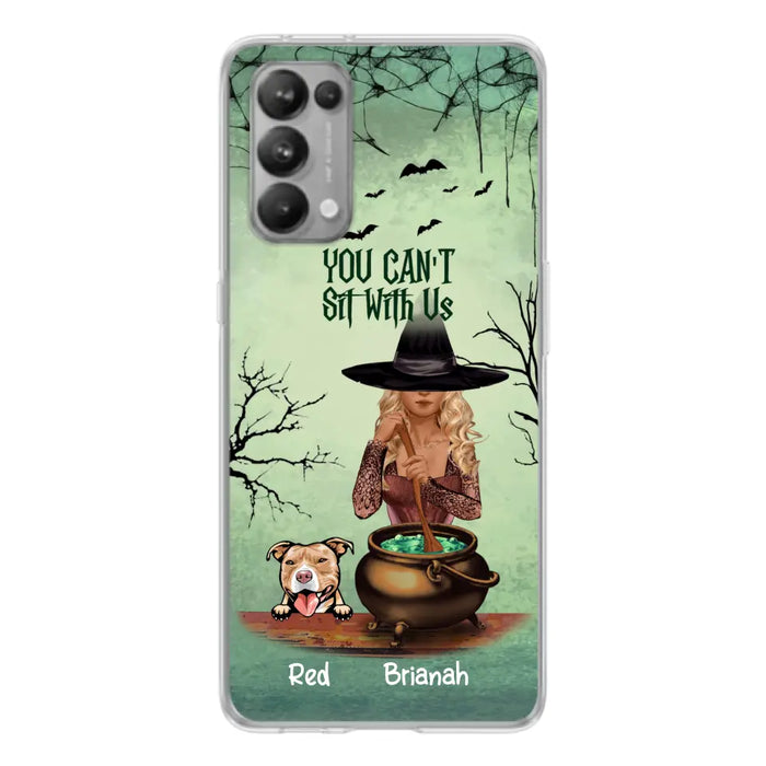 Custom Personalized Dog And Witch Phone Case - Upto 4 Dogs - You Can't Sit With Us - Phone Case For Xiaomi, Huawei and Oppo