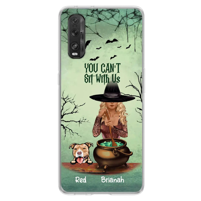 Custom Personalized Dog And Witch Phone Case - Upto 4 Dogs - You Can't Sit With Us - Phone Case For Xiaomi, Huawei and Oppo