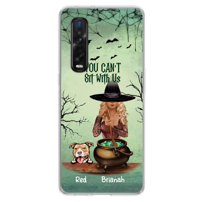 Custom Personalized Dog And Witch Phone Case - Upto 4 Dogs - You Can't Sit With Us - Phone Case For Xiaomi, Huawei and Oppo