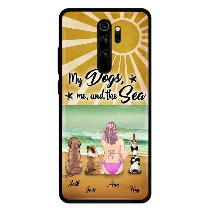 Custom Personalized Dog Mom  Beach Phone Case - Upto 3 Dogs - My Dogs,Me And The Sea