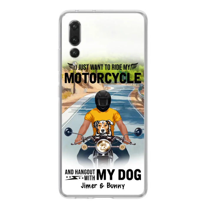 Custom Personalized Dog With Biker Phone Case - Upto 3 Dogs - Gifts For Dog Lover - Hangout With My Dog - Phone Case For Xiaomi, Oppo And Huawei