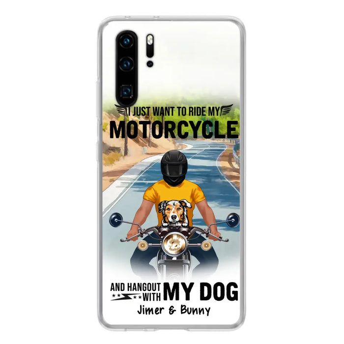 Custom Personalized Dog With Biker Phone Case - Upto 3 Dogs - Gifts For Dog Lover - Hangout With My Dog - Phone Case For Xiaomi, Oppo And Huawei