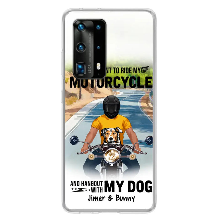 Custom Personalized Dog With Biker Phone Case - Upto 3 Dogs - Gifts For Dog Lover - Hangout With My Dog - Phone Case For Xiaomi, Oppo And Huawei