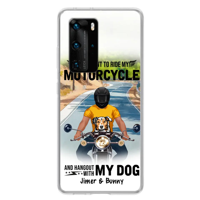 Custom Personalized Dog With Biker Phone Case - Upto 3 Dogs - Gifts For Dog Lover - Hangout With My Dog - Phone Case For Xiaomi, Oppo And Huawei