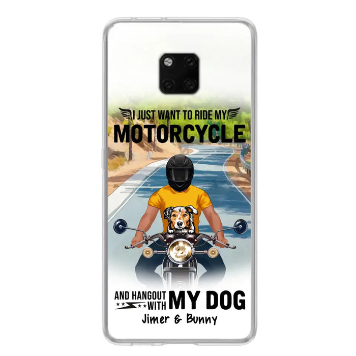 Custom Personalized Dog With Biker Phone Case - Upto 3 Dogs - Gifts For Dog Lover - Hangout With My Dog - Phone Case For Xiaomi, Oppo And Huawei