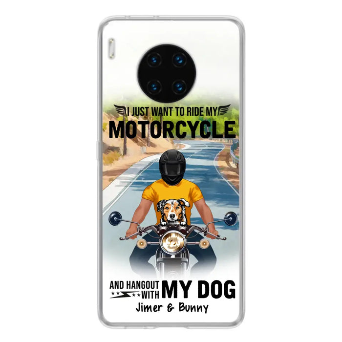 Custom Personalized Dog With Biker Phone Case - Upto 3 Dogs - Gifts For Dog Lover - Hangout With My Dog - Phone Case For Xiaomi, Oppo And Huawei