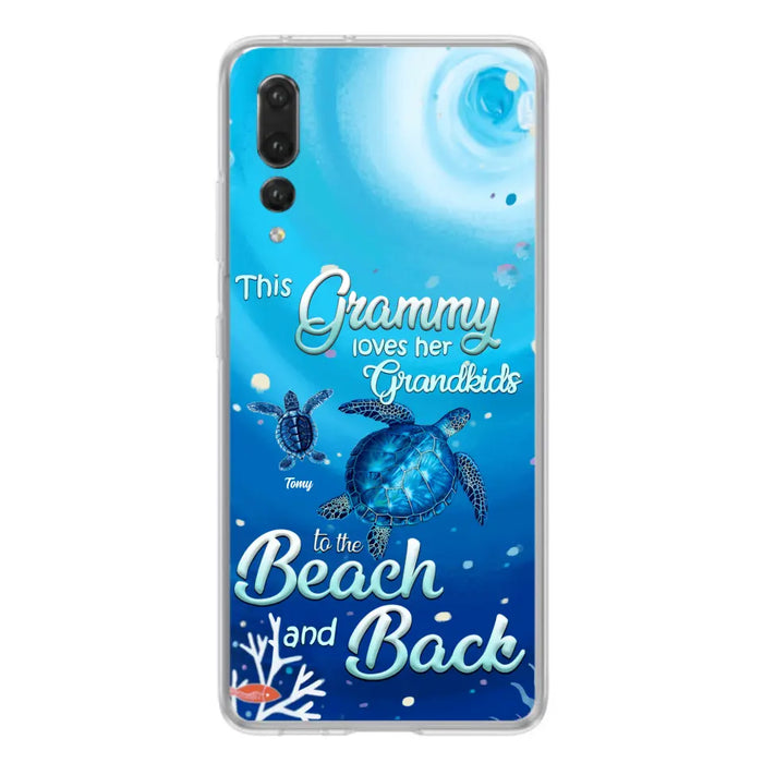 Custom Personalized Grandma Turtle Phone Case - Upto 6 Turtles - This Grammy Loves Her Grandkids To The Beach And Back - For Xiaomi, Oppo And Huawei Phone Case - HWDFYR