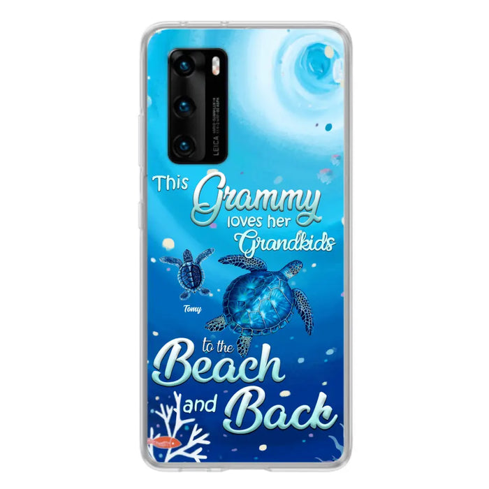 Custom Personalized Grandma Turtle Phone Case - Upto 6 Turtles - This Grammy Loves Her Grandkids To The Beach And Back - For Xiaomi, Oppo And Huawei Phone Case - HWDFYR