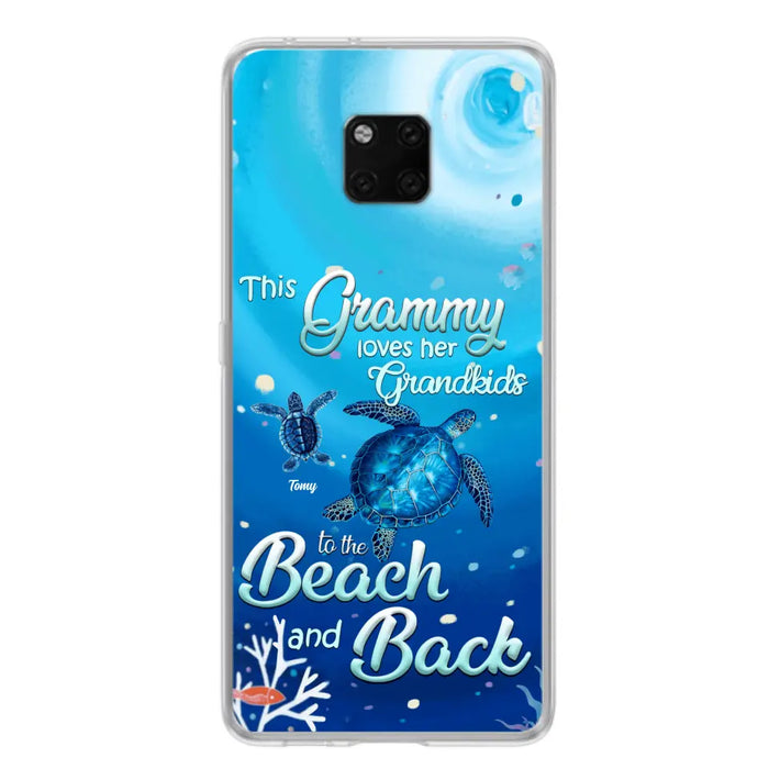 Custom Personalized Grandma Turtle Phone Case - Upto 6 Turtles - This Grammy Loves Her Grandkids To The Beach And Back - For Xiaomi, Oppo And Huawei Phone Case - HWDFYR