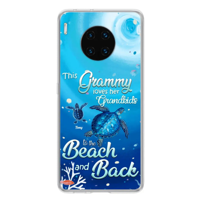 Custom Personalized Grandma Turtle Phone Case - Upto 6 Turtles - This Grammy Loves Her Grandkids To The Beach And Back - For Xiaomi, Oppo And Huawei Phone Case - HWDFYR