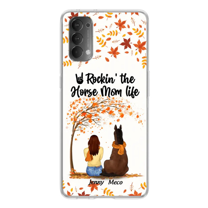 Custom Personalized Horse Mom In Autumn Phone Case - Girl With Upto 3 Horses - Case For Xiaomi, Oppo And Huawei