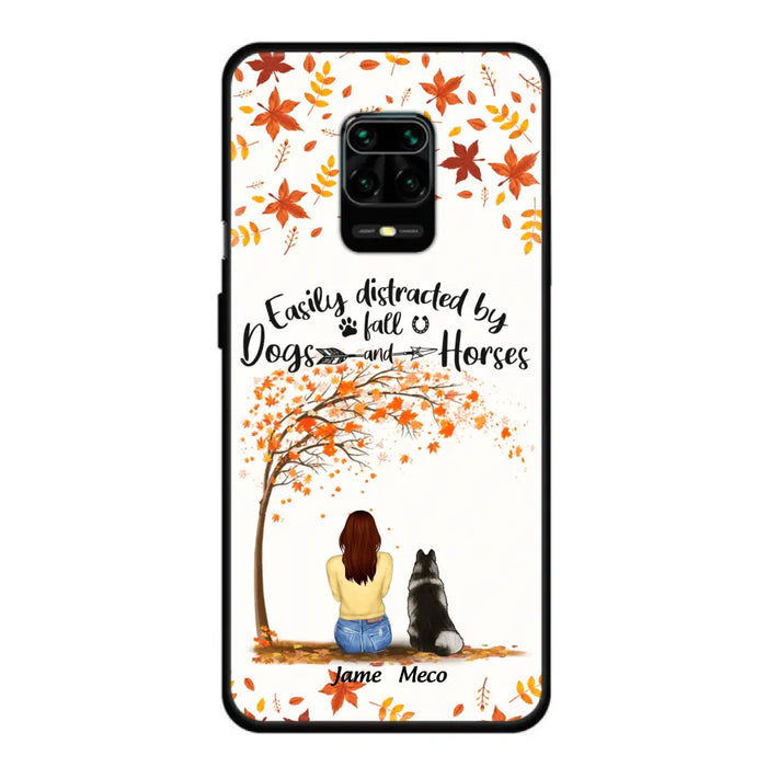 Custom Personalized Horse Dog Mom In Autumn Phone Case - Upto 3 Horses/ Dogs  - Case For Xiaomi, Oppo And Huawei