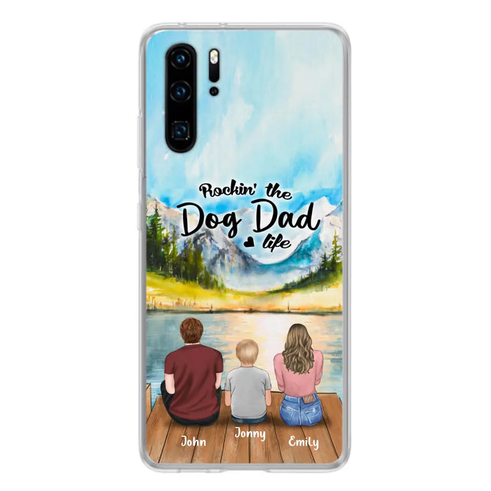 Custom Personalized Parents Pet Phone Case - Parents With 1 Kid And Upto 2 Pets - Case For Xiaomi, Oppo And Huawei