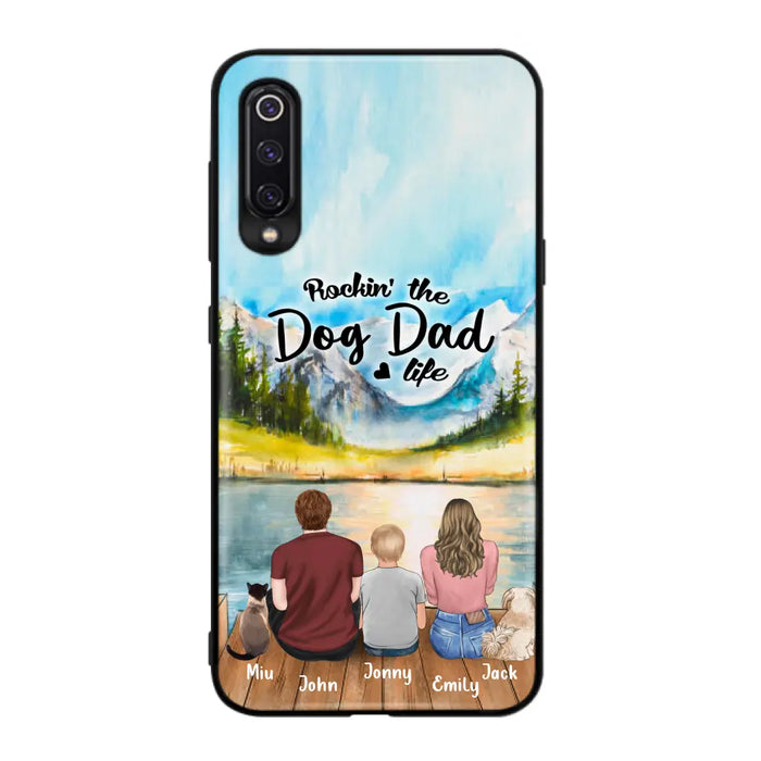 Custom Personalized Pet Couple Phone Case - Parent With 1 Kid And 2 Pets - Case For Xiaomi, Oppo And Huawei