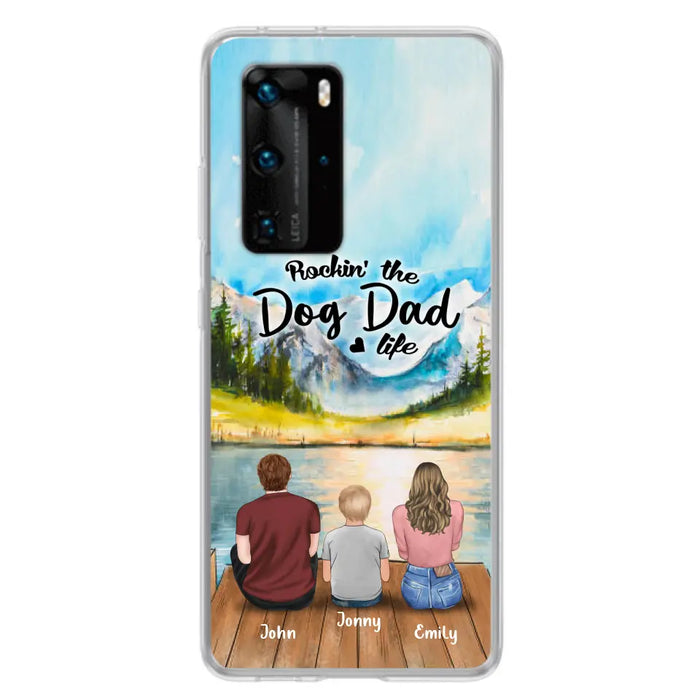 Custom Personalized Parents Pet Phone Case - Parents With 1 Kid And Upto 2 Pets - Case For Xiaomi, Oppo And Huawei