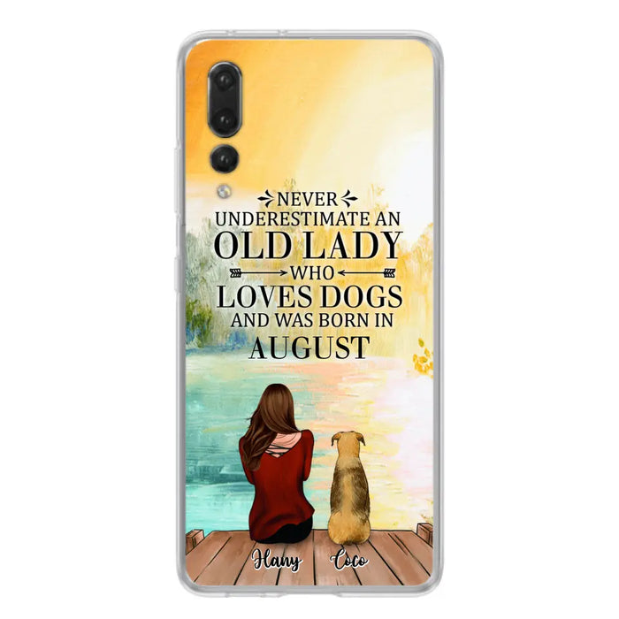 Custom Personalized Old Lady And Dog Phone Case - Woman With Upto 5 Dogs - Best Gift For Dog Lover - Case For Xiaomi, Oppo And Huawei