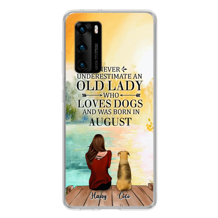 Custom Personalized Old Lady And Dog Phone Case - Woman With Upto 5 Dogs - Best Gift For Dog Lover - Case For Xiaomi, Oppo And Huawei