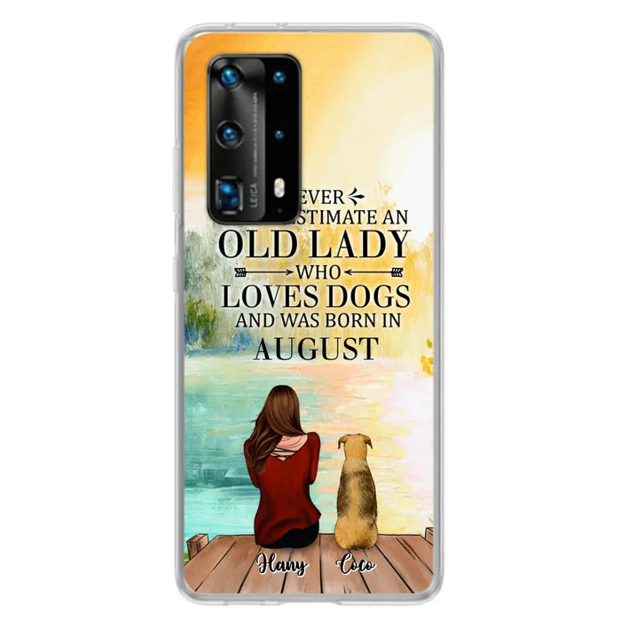 Custom Personalized Old Lady And Dog Phone Case - Woman With Upto 5 Dogs - Best Gift For Dog Lover - Case For Xiaomi, Oppo And Huawei