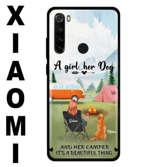 Custom Personalized Dog Mom Camping Phone Case - Mom With Upto 4 Dogs - Best Gift For Dog Lovers - For Huawei, Xiaomi And Oppo Phone Case