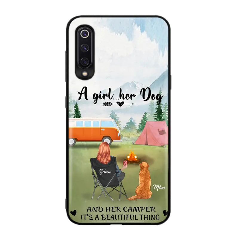 Personalized Dog Mom Camping Phone Case - Mom With Up to 4 Dogs - Best Gift For Dog Lovers - For Huawei, Xiaomi And Oppo Phone Case