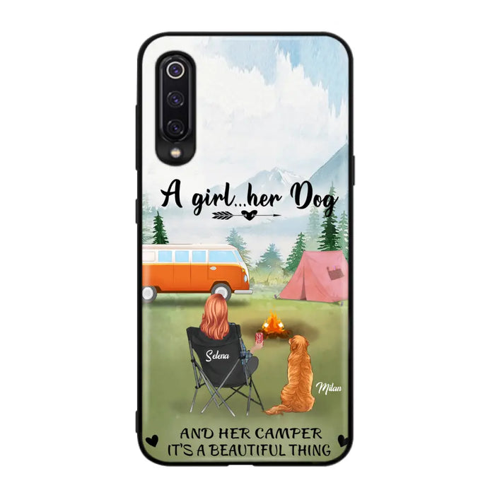 Custom Personalized Dog Mom Camping Phone Case - Mom With Upto 4 Dogs - Best Gift For Dog Lovers - For Huawei, Xiaomi And Oppo Phone Case