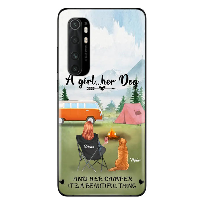 Custom Personalized Dog Mom Camping Phone Case - Mom With Upto 4 Dogs - Best Gift For Dog Lovers - For Huawei, Xiaomi And Oppo Phone Case