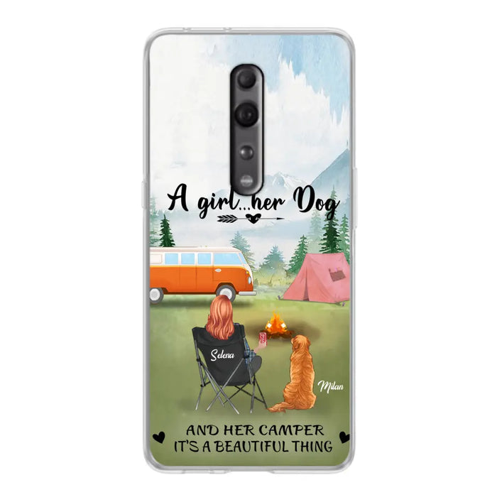 Custom Personalized Dog Mom Camping Phone Case - Mom With Upto 4 Dogs - Best Gift For Dog Lovers - For Huawei, Xiaomi And Oppo Phone Case