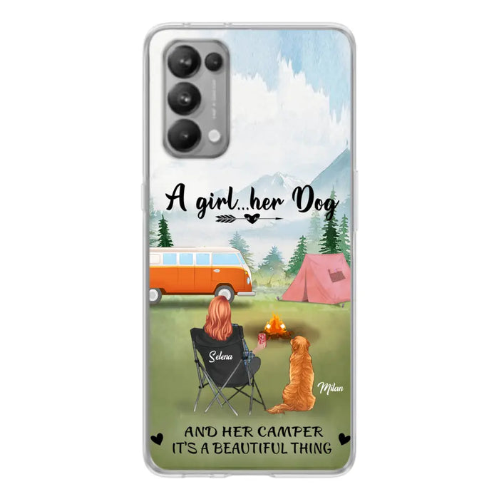 Custom Personalized Dog Mom Camping Phone Case - Mom With Upto 4 Dogs - Best Gift For Dog Lovers - For Huawei, Xiaomi And Oppo Phone Case