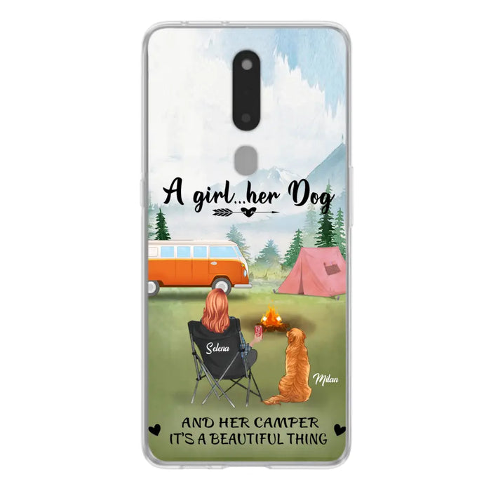 Custom Personalized Dog Mom Camping Phone Case - Mom With Upto 4 Dogs - Best Gift For Dog Lovers - For Huawei, Xiaomi And Oppo Phone Case