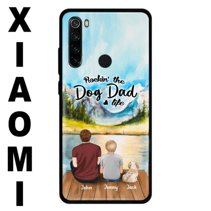 Custom Personalized Dog Mom/Dog Dad Phone Case - Single Mom/Single Dad with 1 Kid and 1 Pet - Rockin' The Dog Dad Life