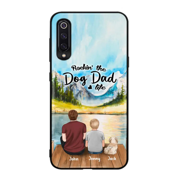 Custom Personalized Dog Mom/Dog Dad Phone Case - Single Mom/Single Dad with 1 Kid and 1 Pet - Rockin' The Dog Dad Life